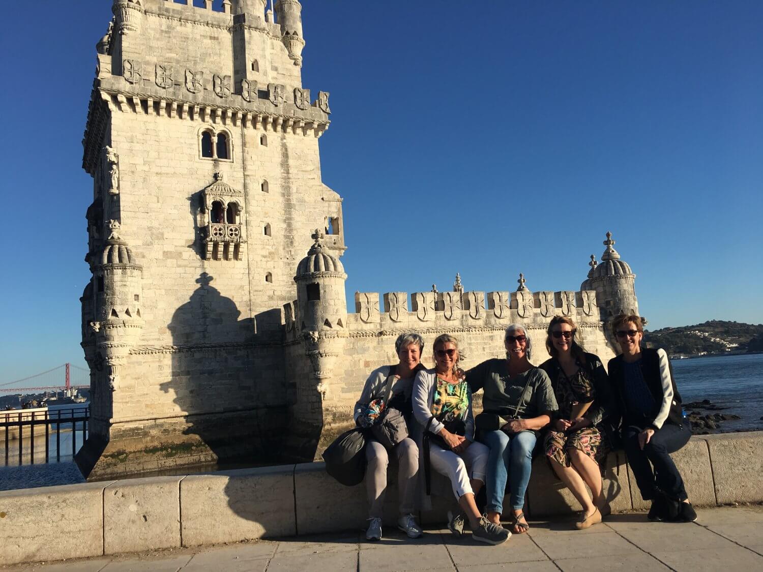 Lissabon Torre de Belem groepsfoto